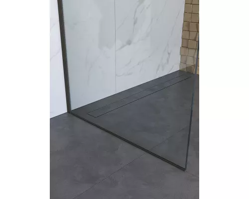 Душевая перегородка BelBagno UNO-L-1-TB-110-C-GM, 110 см, профиль оружейная сталь, стекло прозрачное