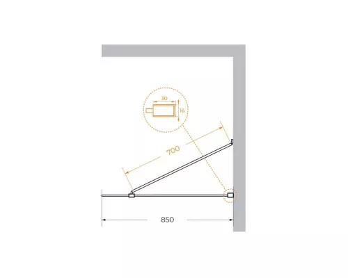 Душевая перегородка универсальная с односторонним входом CEZARES LIBERTA-L-1-TB-85-C-NERO