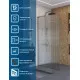 Душевая перегородка BelBagno UNO-L-1-TB-100-FL-GM, 100 см, профиль оружейная сталь, стекло рифленое FLUTTO