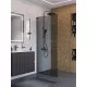 Душевая перегородка BelBagno UNO-L-1-TB-90-GR-GM, 90 см, профиль оружейная сталь, стекло серое