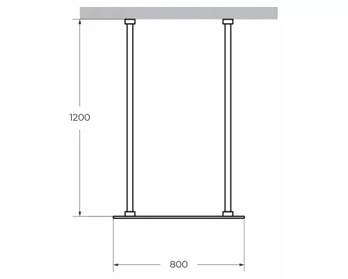 Душевая перегородка CEZARES LIBERTA-L-2-80-120-GR-Cr кронштейн 120 см