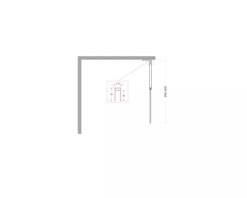 Душевая перегородка BelBagno UNO-L-1-TB-90-GR-Cr, 90 см, профиль хром, стекло серое