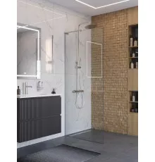 Душевая перегородка BelBagno UNO-L-1-TB-80-C-Cr, 80 см, профиль хром, стекло прозрачное