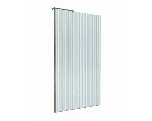 Душевая перегородка BelBagno UNO-L-1-TB-100-FL-GM, 100 см, профиль оружейная сталь, стекло рифленое FLUTTO