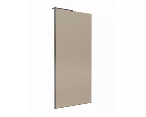 Душевая перегородка BelBagno UNO-L-1-TB-90-BR-GM, 90 см, профиль оружейная сталь, стекло бронза