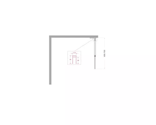 Душевая перегородка BelBagno UNO-L-1-TB-70-C-GM, 70 см, профиль оружейная сталь, стекло прозрачное