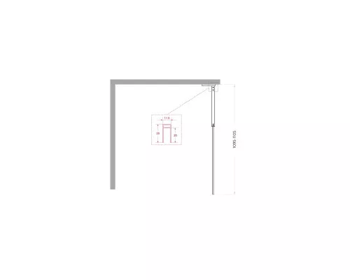 Душевая перегородка BelBagno UNO-L-1-TB-110-C-GM, 110 см, профиль оружейная сталь, стекло прозрачное