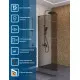 Душевая перегородка BelBagno UNO-L-1-TB-90-BR-GM, 90 см, профиль оружейная сталь, стекло бронза