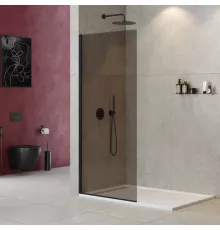 Душевая перегородка универсальная с односторонним входом CEZARES LIBERTA-L-1-TB-110-BR-NERO