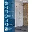 Душевая перегородка BelBagno UNO-L-1-TB-110-C-Cr, 110 см, профиль хром, стекло прозрачное