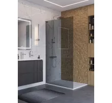 Душевая перегородка BelBagno UNO-L-1-TB-100-GR-Cr, 100 см, профиль хром, стекло серое