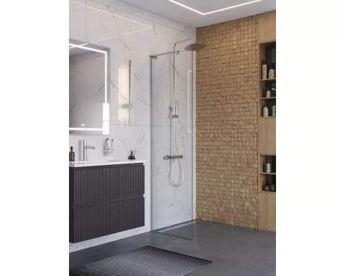 Душевая перегородка BelBagno UNO-L-1-TB-70-C-Cr. 70 см, профиль хром, стекло прозрачное