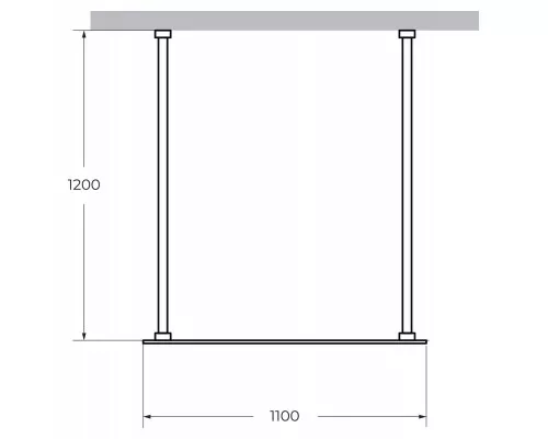 Душевая перегородка CEZARES LIBERTA-L-2-110-120-GR-Cr кронштейн 120 см