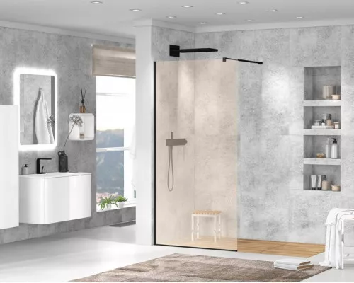 Душевая перегородка CEZARES LIBERTA-L-1-100-120-BR-NERO кронштейн 120см