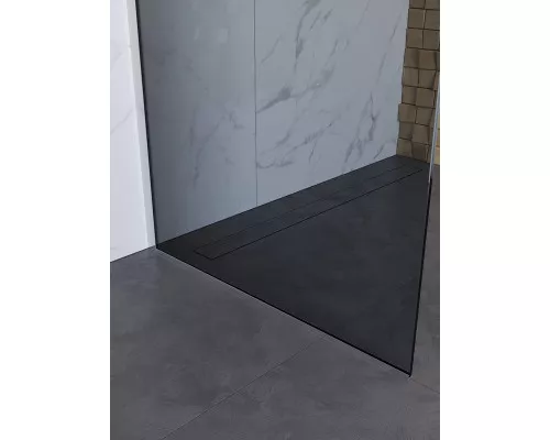 Душевая перегородка BelBagno UNO-L-1-TB-90-GR-Cr, 90 см, профиль хром, стекло серое