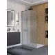 Душевая перегородка BelBagno UNO-L-1-TB-100-FL-GM, 100 см, профиль оружейная сталь, стекло рифленое FLUTTO