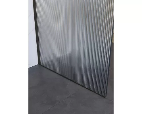Душевая перегородка BelBagno UNO-L-1-TB-100-FL-GM, 100 см, профиль оружейная сталь, стекло рифленое FLUTTO