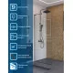 Душевая перегородка BelBagno UNO-L-1-TB-90-C-GM, 90 см, профиль оружейная сталь, стекло прозрачное