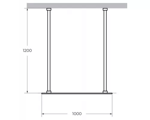 Душевая перегородка CEZARES LIBERTA-L-2-100-120-C-NERO кронштейн 120 см