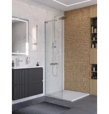 Душевая перегородка BelBagno UNO-L-1-TB-60-C-Cr, 60 см, профиль хром, стекло прозрачное