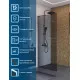 Душевая перегородка BelBagno UNO-L-1-TB-90-GR-GM, 90 см, профиль оружейная сталь, стекло серое