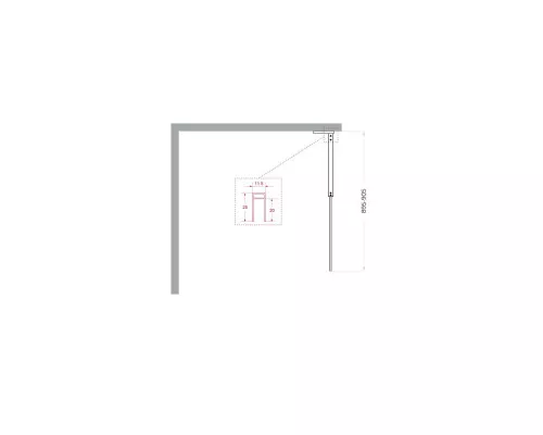 Душевая перегородка BelBagno UNO-L-1-TB-90-BR-GM, 90 см, профиль оружейная сталь, стекло бронза