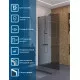 Душевая перегородка BelBagno UNO-L-1-TB-100-GR-Cr, 100 см, профиль хром, стекло серое