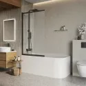Душевая шторка на ванну BelBagno LUCE-VF-11-90/145-C-NERO Душевая шторка на ванну BelBagno LUCE-VF-11-90/145-C-NERO