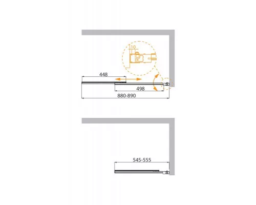 Шторка на ванну CEZARES SLIDER-VF-11-90/150-C-BORO