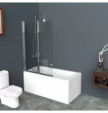 Душевая шторка на ванну BelBagno UNO-V-2-80/150-C-Cr