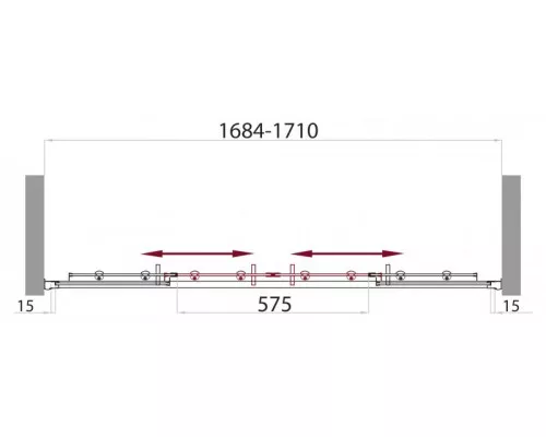 Шторка на ванну BelBagno UNO-VF-2-170/145-P-Cr