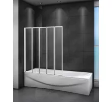 Шторка на ванну CEZARES RELAX-V-5-120/140-C-Bi профиль серый