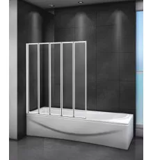 Шторка на ванну CEZARES RELAX-V-5-120/140-C-Bi профиль серый