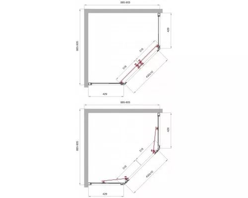 Душевой уголок BelBagno UNO-195-P-2-90-C-NERO