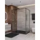 Душевой уголок CEZARES LUX-AH-FS-11-140/90-C-GM, 140х90 см, профиль оружейная сталь, стекло прозрачное