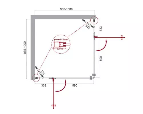 Душевой уголок BelBagno KRAFT-A-22-100-C-Cr