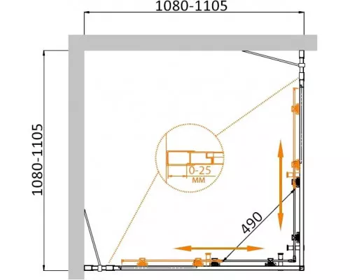 Душевой уголок CEZARES MOLVENO-A-22-90+20-P-GM