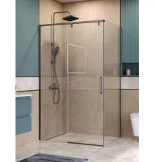Душевой уголок BelBagno SOFT_CLOSE-1-AH-1-110/90-C-GM профиль оружейная сталь, стекло прозрачное