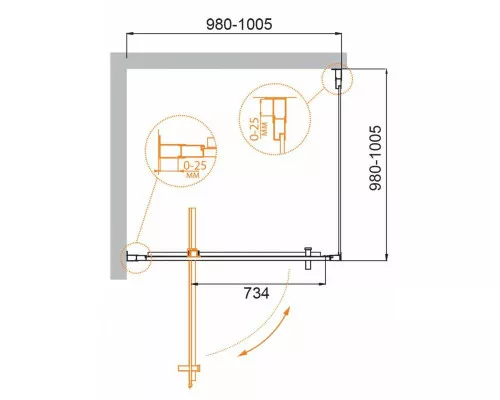 Душевой уголок CEZARES MOLVENO-A-1-100-P-Cr