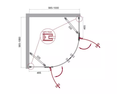 Душевой уголок BelBagno KRAFT-R-2-100-C-Cr