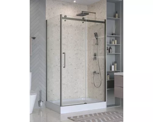 Душевой уголок BelBagno MARINO-2-AH-1-140/100-C-GM 140х100 см профиль оружейная сталь, стекло прозрачное