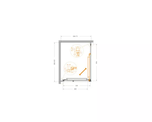 Душевой уголок CEZARES LUX-AH-FS-1-70/90-C-CR, 70х90 см, профиль хром глянцевый, стекло прозрачное