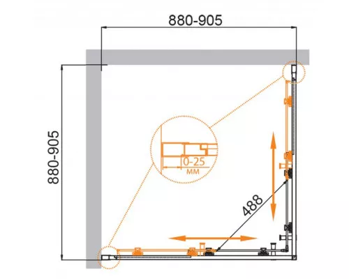 Душевой уголок CEZARES MOLVENO-A-2-90-P-BORO