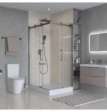 Душевой уголок BelBagno MARINO-2-AH-2-120/90-C-GM 120х90, профиль оружейная сталь, стекло прозрачное