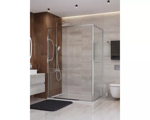 Душевой уголок CEZARES LUX-AH-FS-11-140/80-C-CR, 140х80 см, профиль хром глянцевый, стекло прозрачное