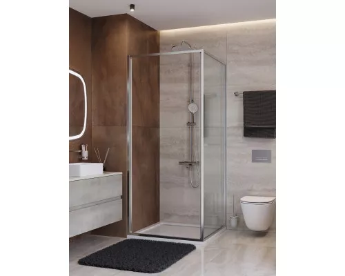 Душевой уголок CEZARES LUX-A-FS-1-80-C-CR, 80х80 см, профиль хром глянцевый, стекло прозрачное