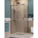 Душевой уголок BelBagno SOFT_CLOSE-2-AH-1-100/80-C-GM профиль оружейная сталь, стекло прозрачное