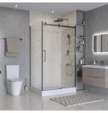 Душевой уголок BelBagno MARINO-2-AH-1-120/90-C-GM 120х90 см, профиль оружейная сталь, стекло прозрачное