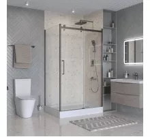 Душевой уголок BelBagno MARINO-2-AH-1-110/80-C-GM 110х80 см, профиль оружейная сталь, стекло прозрачное