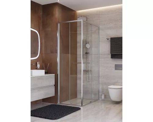 Душевой уголок CEZARES LUX-AH-FS-1-70/90-C-CR, 70х90 см, профиль хром глянцевый, стекло прозрачное